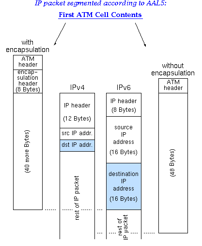 IP packet segmented</p>
<p>     according to AAL5: First ATM Cell Contents